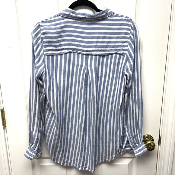 Beach Lunch Lounge Button Down Shirt, Anthropology, Cotton Linen Blend, Size S - Picture 2 of 8